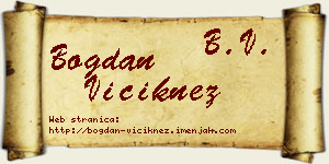 Bogdan Viciknez vizit kartica